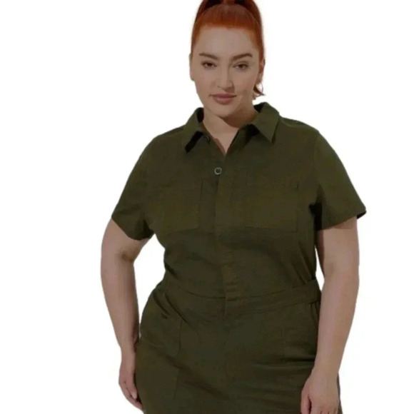 Torrid Green Twill Plus Size Jumper Size 18‎ - Picture 2 of 6